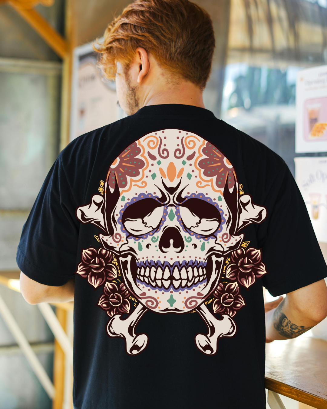 Unisex Oversized Standard Backprint T-Shirt- Deadly Grace