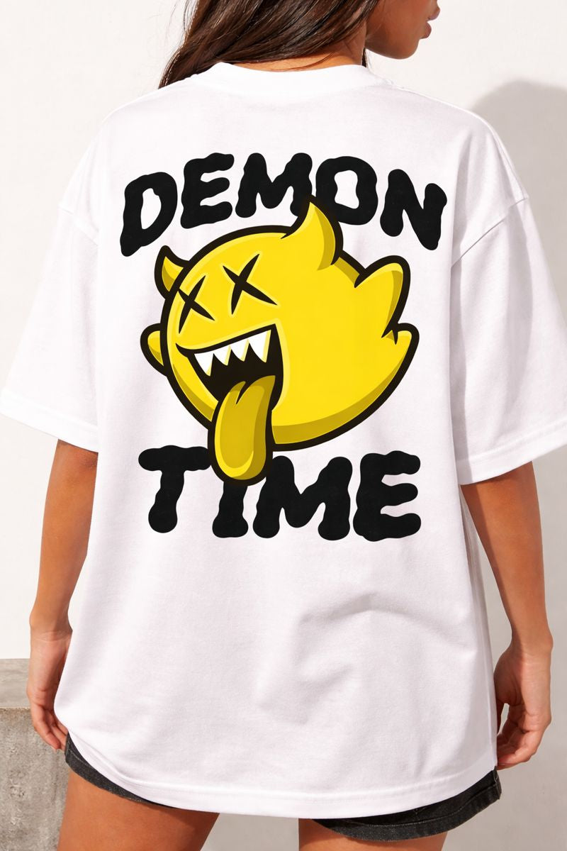 Unisex Oversized Backprint T-Shirt- Demon Time