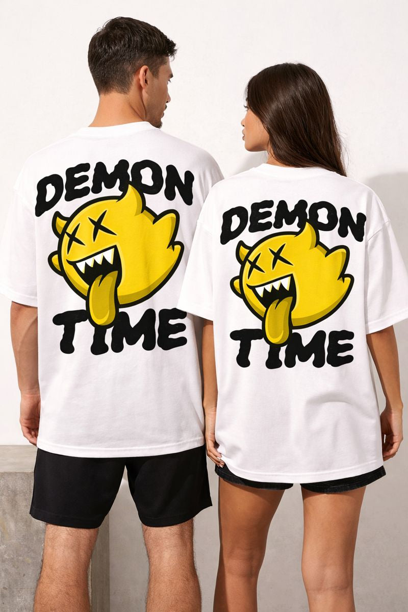 Unisex Oversized Backprint T-Shirt- Demon Time