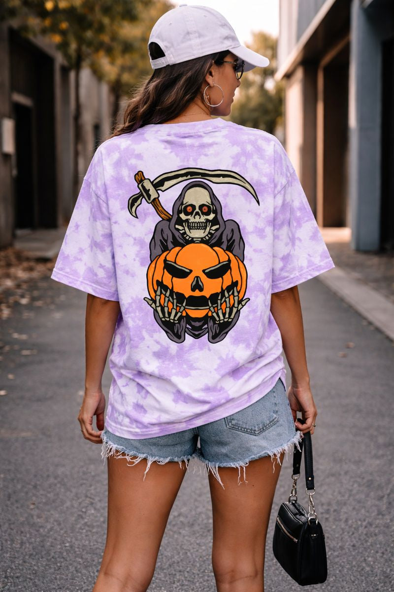 Unisex Tie Dye Oversized Backprint T-Shirt- Ghost Empire