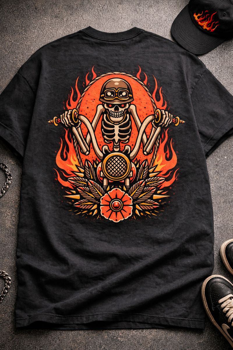 Unisex Oversized Backprint T-Shirt- Phantom Rider