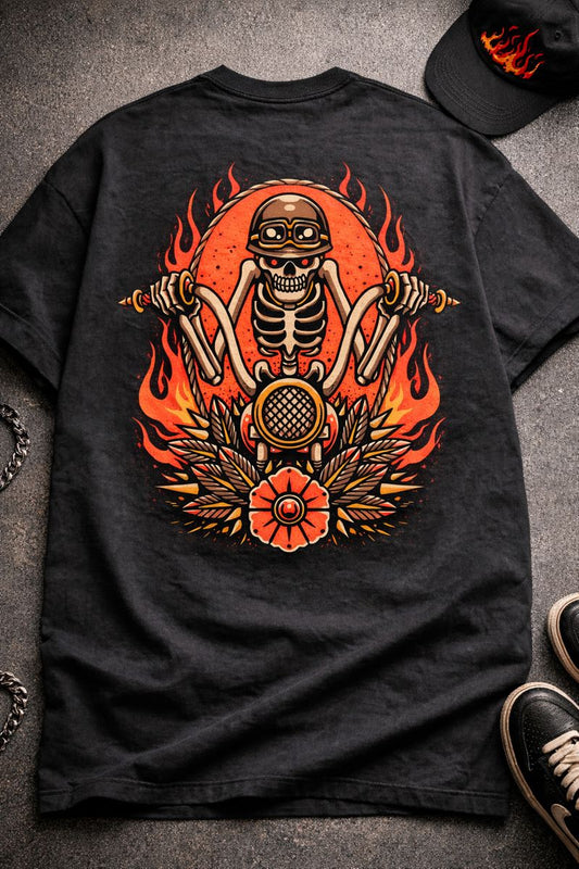 Unisex Oversized Backprint T-Shirt- Phantom Rider