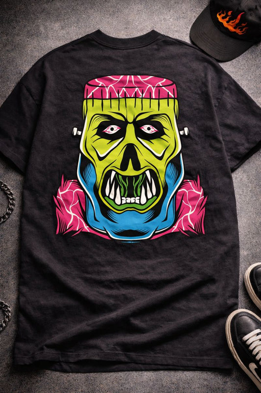 Unisex Oversized Backprint T-Shirt- Green Monster Luxe