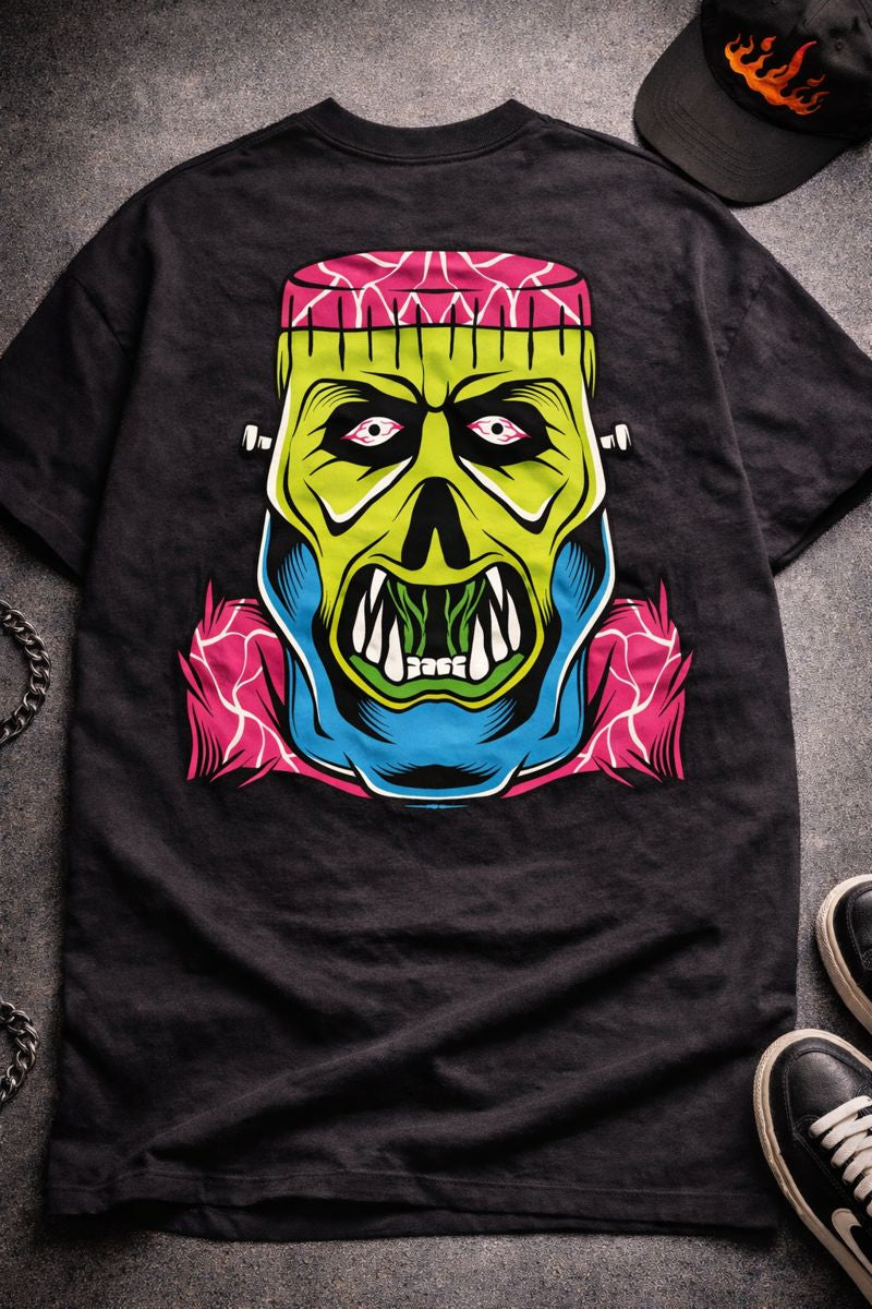 Unisex Oversized Backprint T-Shirt- Green Monster Luxe